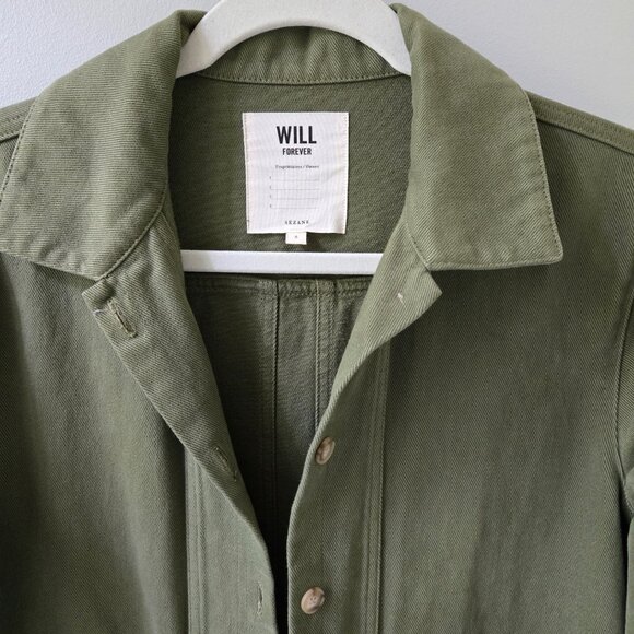 Sezane Will Jacket in Cotton Khaki green size small - Picture 3 of 5